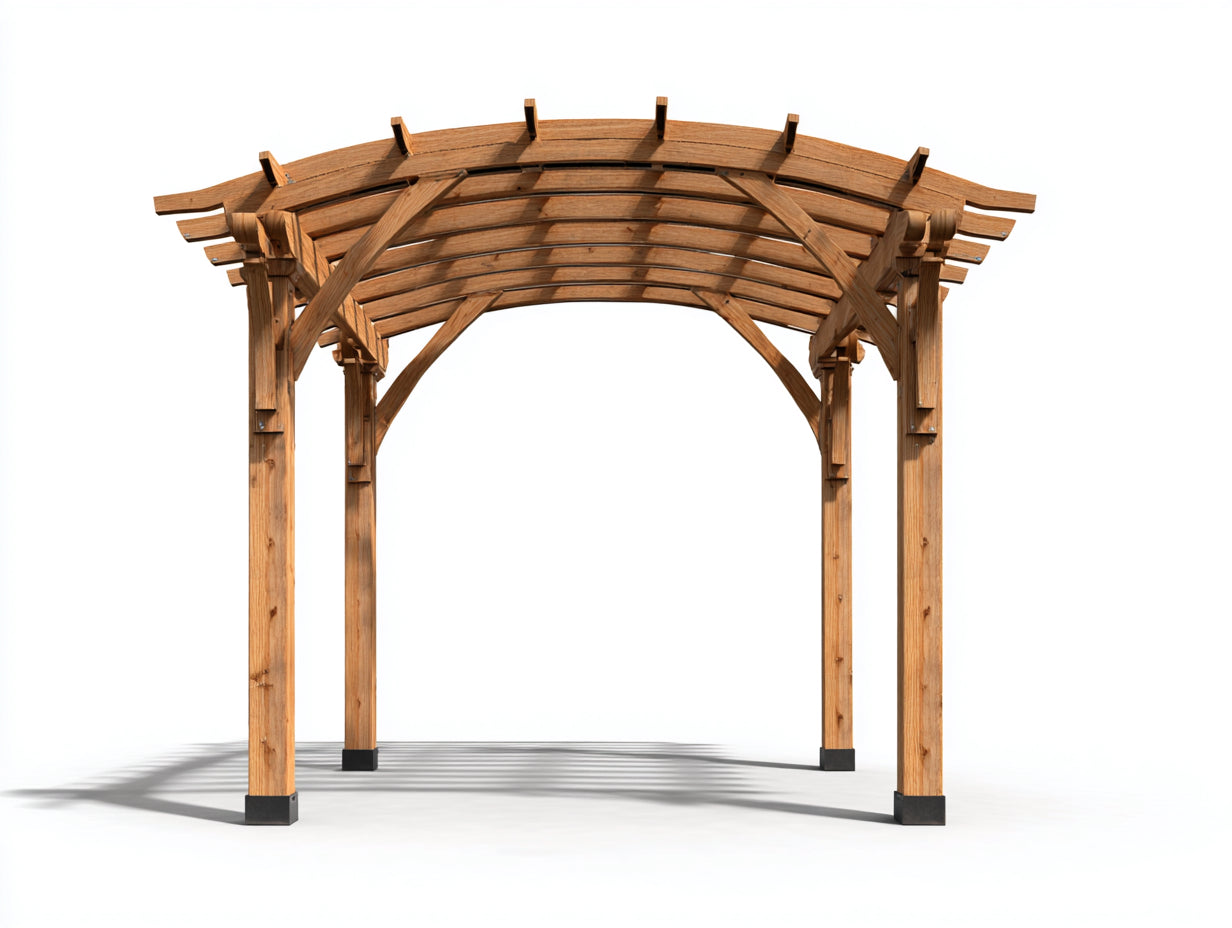 Pérgola de jardín de madera 300x180x240 cm - madera natural y negro - arco decorativo para exterior