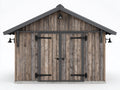 Casetas de jardín madera envejecida con techo a dos aguas 280x220x240 cm - madera envejecida-gris oscuro - para exterior
