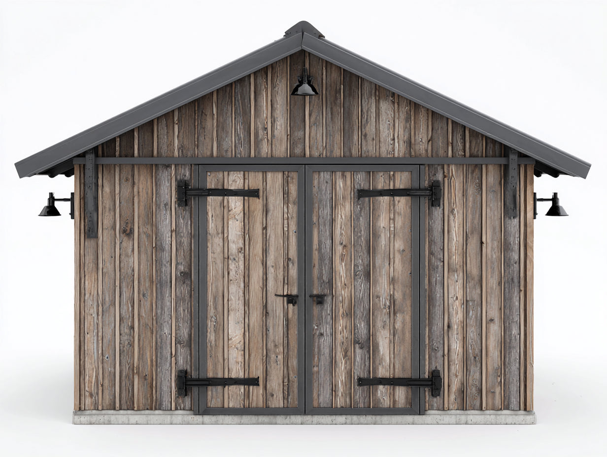 Casetas de jardín madera envejecida con techo a dos aguas 280x220x240 cm - madera envejecida-gris oscuro - para exterior