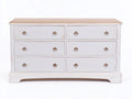 Cómodas con 6 cajones madera de ingeniería 140x45x82 cm - blanco envejecido-madera natural - para dormitorio