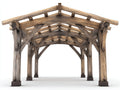 Pérgola de jardín de madera 400x300x280 cm - Marrón natural - Estructura rústica con techo abierto
