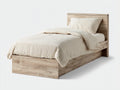 Camas individuales de madera de ingeniería 206x96x93 cm - roble claro - para dormitorio juvenil