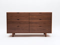 Cómodas de madera 140x45x82 cm - nogal - 6 cajones diseño moderno para dormitorio