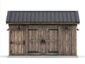 Casetas de jardín de madera con techo metálico 320x210x235 cm - madera natural y gris oscuro - estilo rústico para exterior