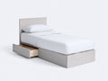 Camas individuales de madera manufacturada 210x100x100 cm blanco con 1 cajón estilo moderno para dormitorio