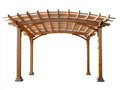 Pérgolas de jardín de madera arqueada estructura exterior 400x250x260 cm - madera natural - para exterior